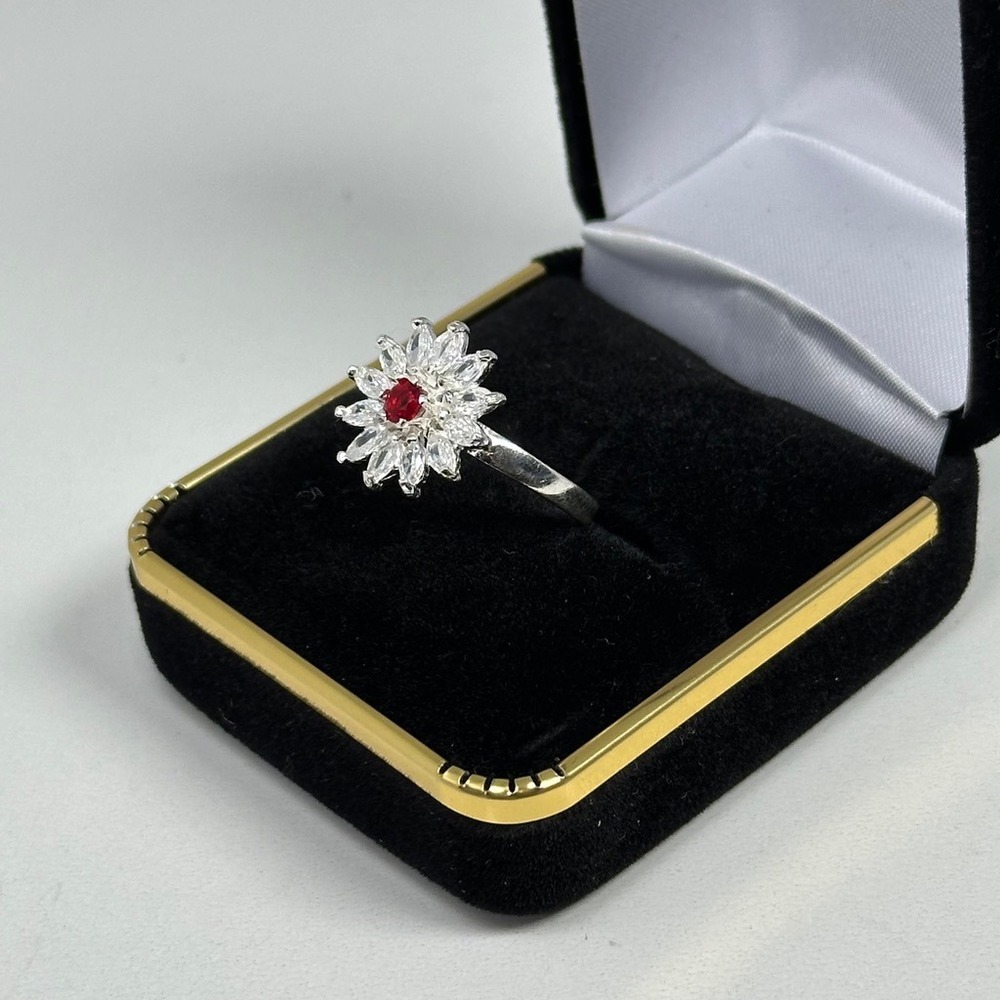 Vintage Mexico 925 Sterling Silver Flower Cluster Ring Size 8.5 - Picture 2 of 8